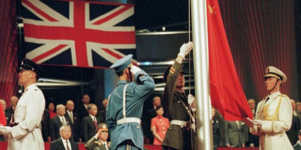 July 1st, 1997, A midnight ceremony is held celebrating the end of 156 of British rule.